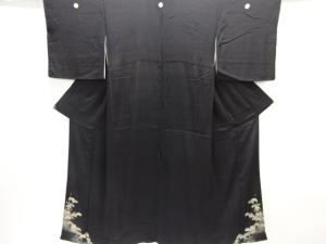 アンティーク　錦紗 松に貝桶模様刺繍留袖（比翼付き）